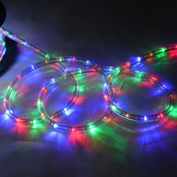 Tube lumineux LED 30m Cordon lumineux 230V, 1080 Ampoules 15000h, pour l’intérieur et l’extérieur, Multicolore