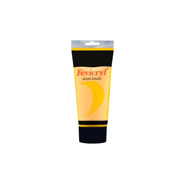 Tube peinture acrylique jaune moyen 200ml