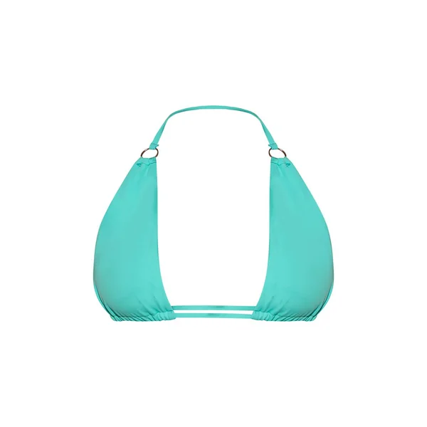 Turquoise Haut De Bikini Triangle À Apex Haut Avec Mini Anneau
