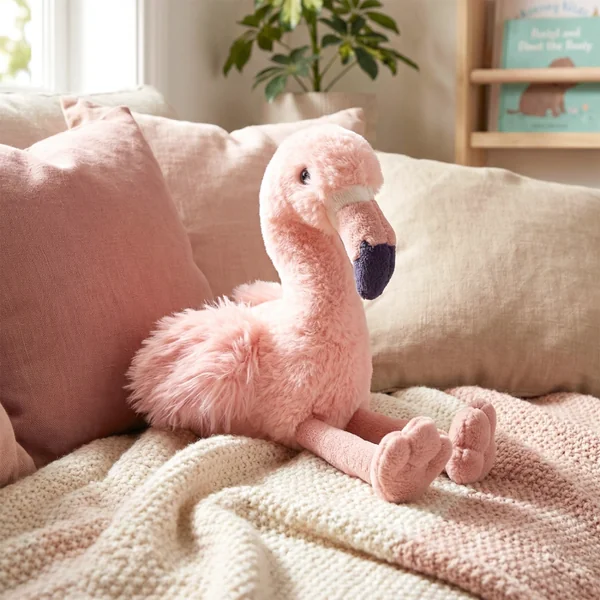 Ultra-soft pink flamingo plush for children