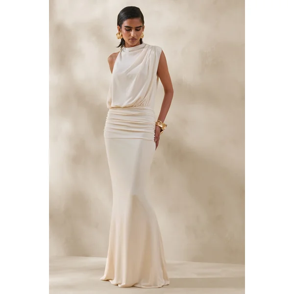 Umaira | Robe longue crème à encolure haute
