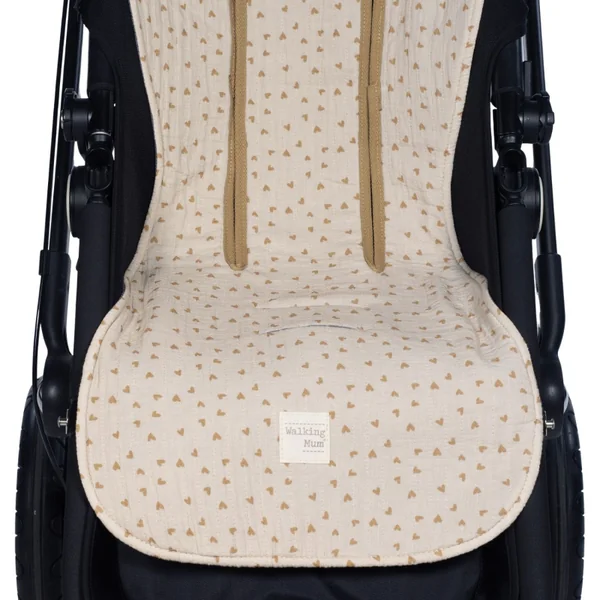 Universal pushchair seat liner Cœurs Poppy