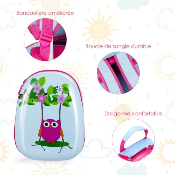 Valise enfant+ sac à dos bagage trolley à roulettes pour enfant Couleur Bleu et Rose