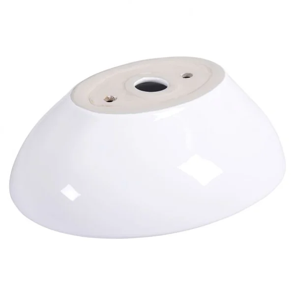 Vasque Lavabo Ovale à Poser Design Moderne pour Salle de Bain et Toilettes en Céramique Robuste 41x335x14cm Blanc