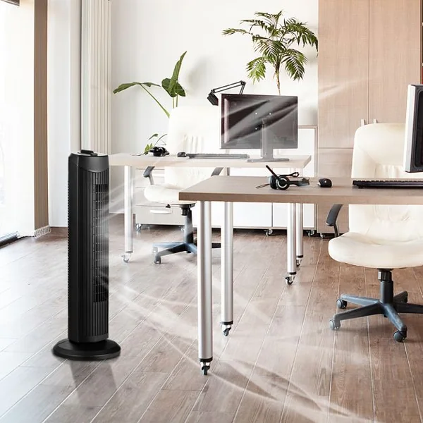 Ventilateur Tour 45 W Ventilateur 70,5 cm Colonne Oscillant et Silencieux 3 Niveaux de Vitesse 24x24x70,5cm Noir