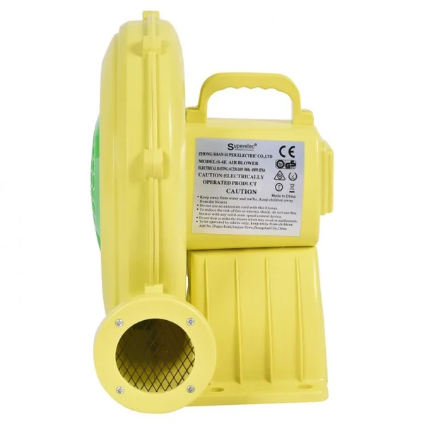 Ventilateur Électrique pour Château Gonflable Barbecue Piscine avec Moteur 350 W 220-240V 50Hz Jaune