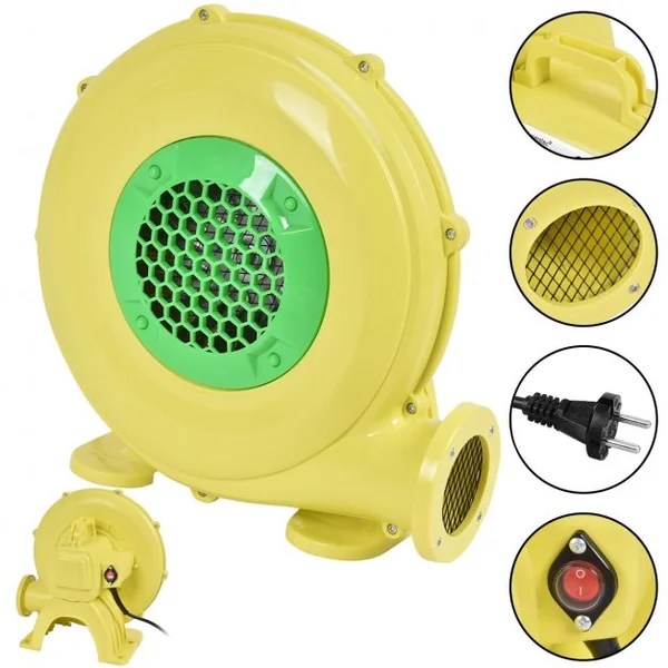 Ventilateur Électrique pour Château Gonflable Barbecue Piscine avec Moteur 350 W 220-240V 50Hz Jaune