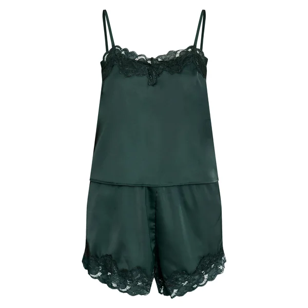 Vert Forêt Ensemble De Nuit En Satin Avec Sac Cadeau