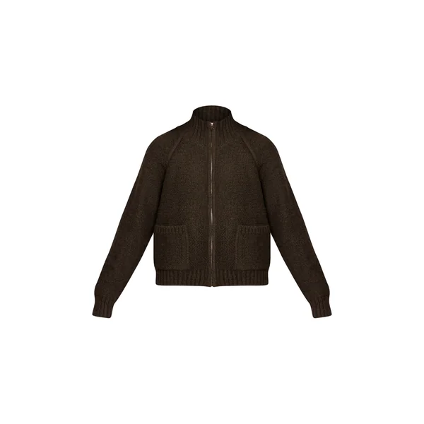 Vert Olive Cardigan En Maille Zippé Avec Détail De Poches