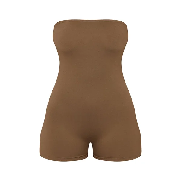 Vert Olive Combishort Bandeau Sculpté Gainant