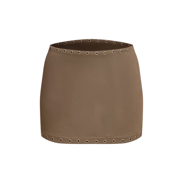 Vert Olive Ensemble Jupe Mini À Œillets Petite Taille