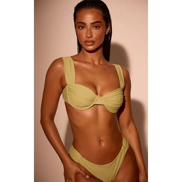 Vert Olive Haut De Bikini À Armatures