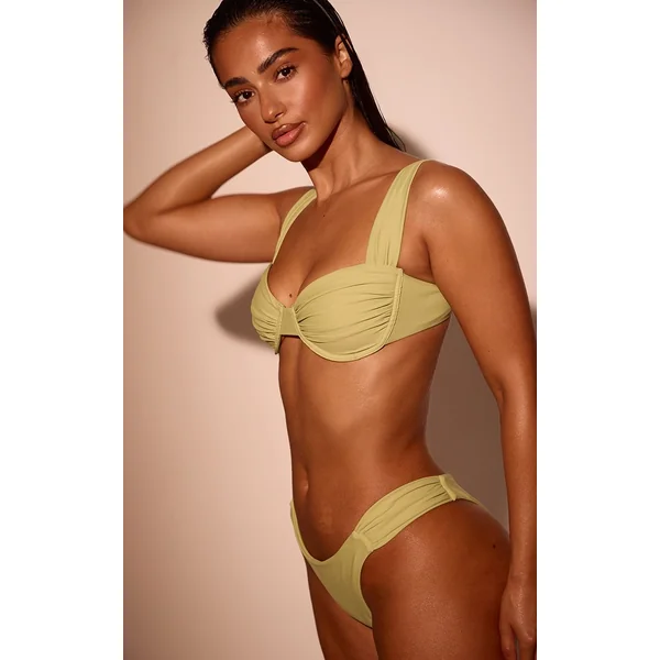 Vert Olive Haut De Bikini À Armatures