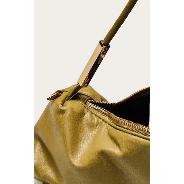 Vert Olive Sac À Bandoulière En Synthétiquecuir Souple Avec Détails Dorés