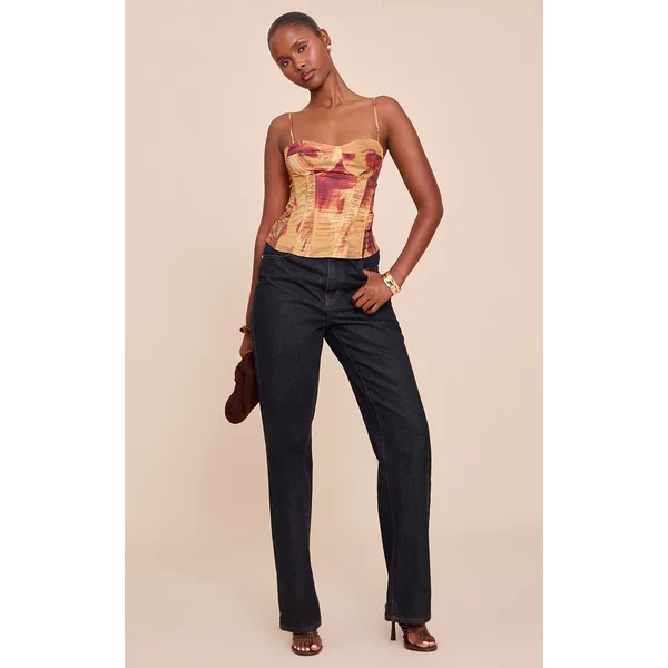 Vert Olive Top Corset Structuré