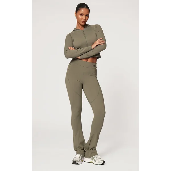 Vert Olive Veste De Sport À Casynthétiqueche Sculptante Manches Longues