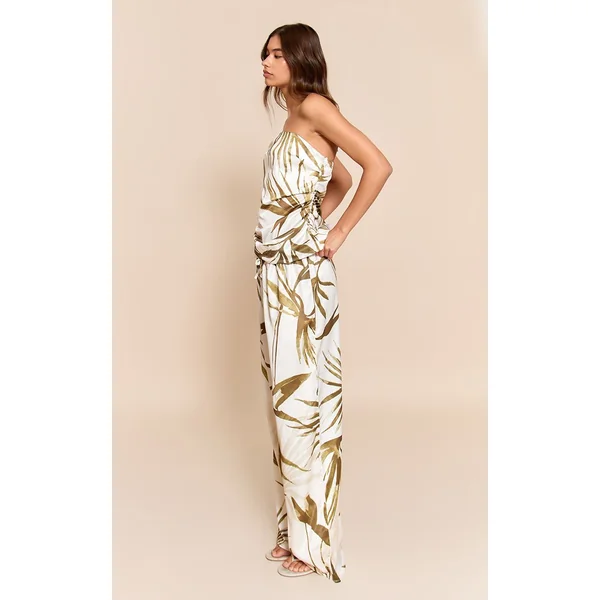 Vert Pantalon Large En Satin