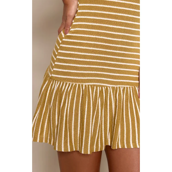 Vert Robe Courte Bandeau À Rayures