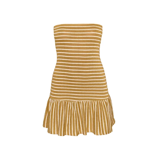 Vert Robe Courte Bandeau À Rayures