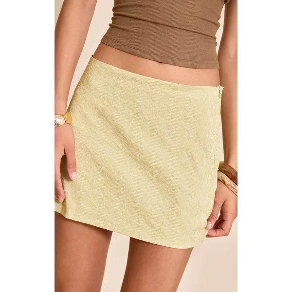 Vert Sauge Mini-jupe Texturée