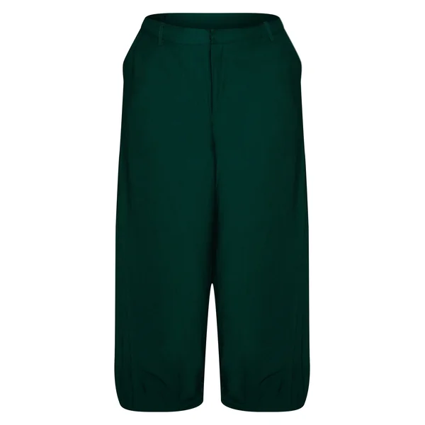 Vert Émeraude Pantalon Large Taille Haute Tissé Grande Taille Ensemble Coordonné