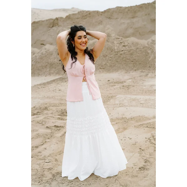 Veste AMBER (sans manche) - rose tendre