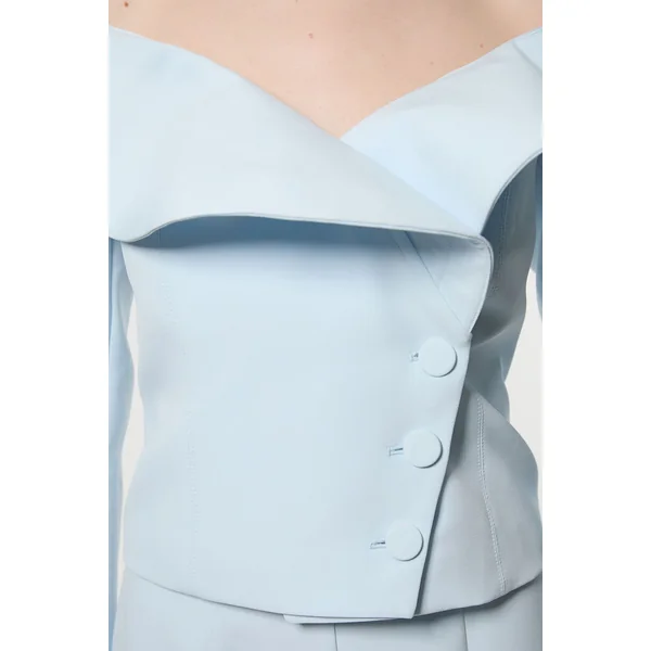 Veste Cintrée Asymétrique À Volant Spectaculaire