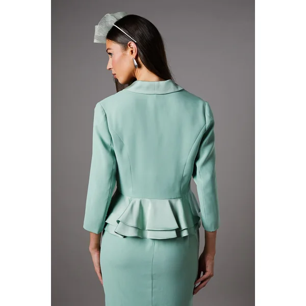 Veste Cintrée en Crêpe Satin avec Basque