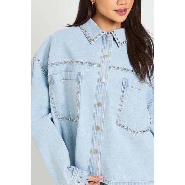Veste En Jean À Clous