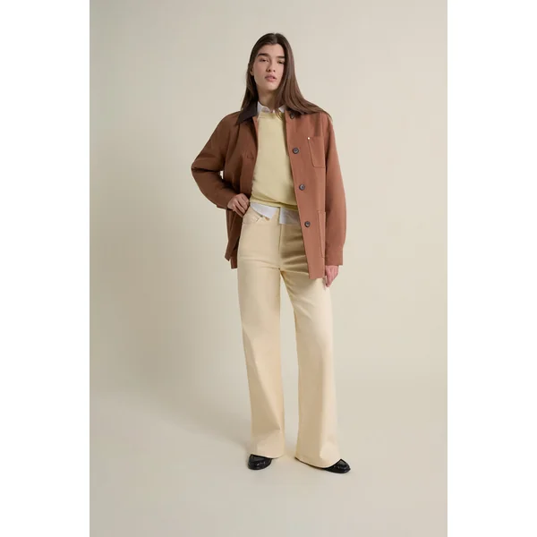 Veste mi-longue à col velours