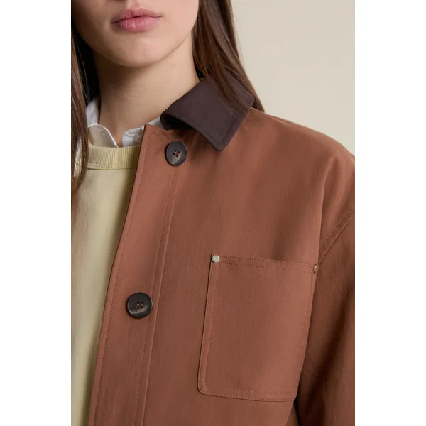 Veste mi-longue à col velours