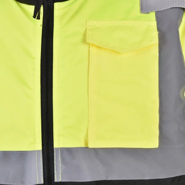 Veste parka bicolore haute visibilité Veste de sécurité Avertissement Doublure d'hiver coton, Taille XL, Jaune/noir
