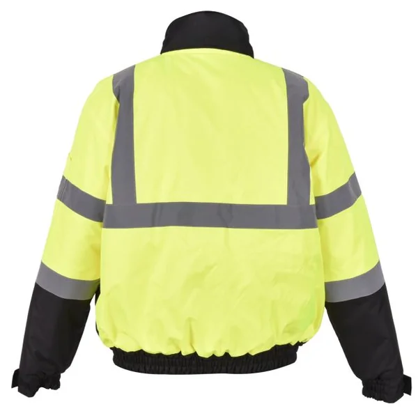 Veste parka bicolore haute visibilité Veste de sécurité Avertissement Doublure d'hiver coton, Taille XXL, Jaune/noir