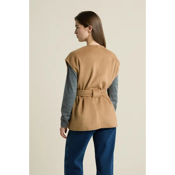 Veste sans manches ceinturée