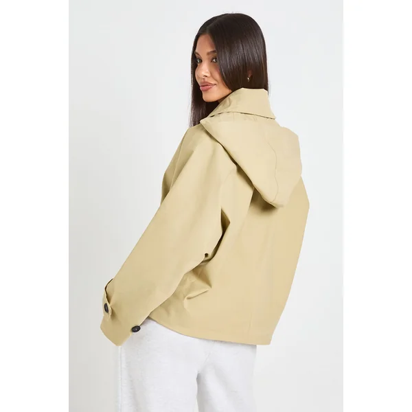 Veste Trench Courte À Casynthétiqueche Amovible Coupe Boxy