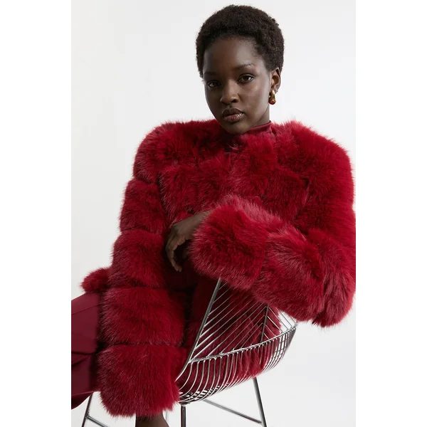 Veste à manches longues à panneaux en synthétique