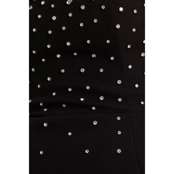 Visionary | Mini Robe Noire à Encolure Bandeau