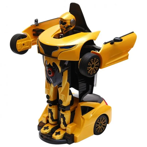 Voiture transformable en robot 2 en 1 pour enfants, Télécommandé, Rechargeable, Radio Commandé, +8 ans, Jaune