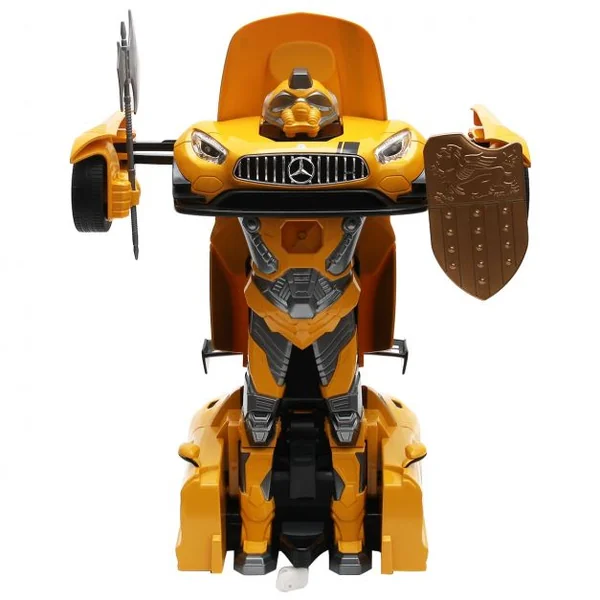 Voiture transformable en robot pour Enfant , Voiture de sport GT3 robot Télécommandé, Batterie, Chargeur, Jaune + noir