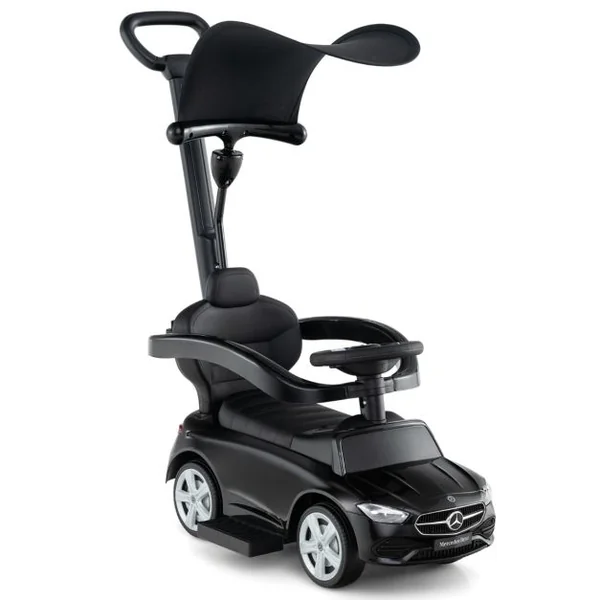 Voiture à Pousser 3-en-1 Mercedes-Benz sous Licence avec Canopy rRéglable et Barre de Direction pour 18- 36 Mois Charge 25kg 5 Couleurs au Choix