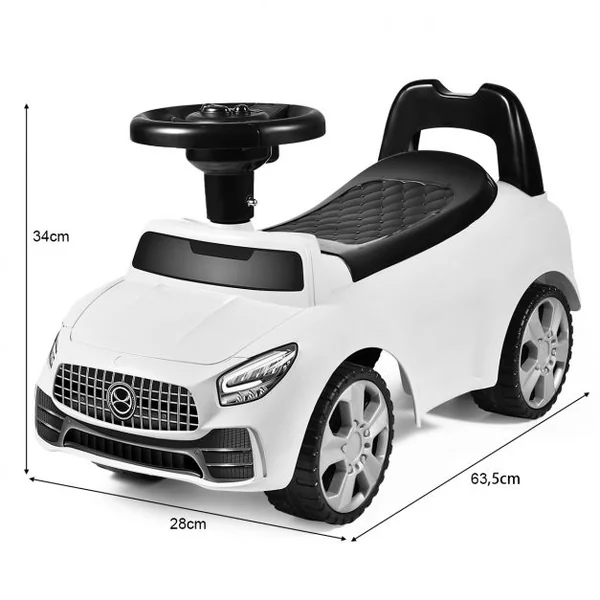 Voiture à Pousser Porteur Voiture avec Musique et Klaxon pour Bébé de 19 à 36 Mois Blanc