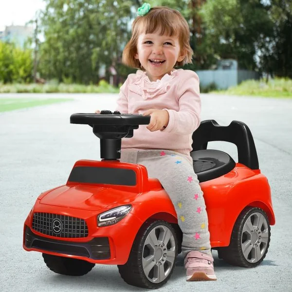 Voiture à Pousser Porteur Voiture avec Musique et Klaxon pour Bébé de 19 à 36 Mois Rouge