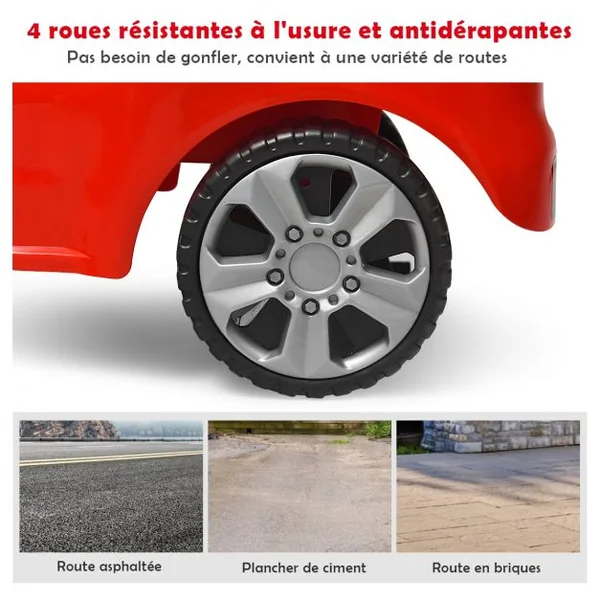 Voiture à Pousser Porteur Voiture avec Musique et Klaxon pour Bébé de 19 à 36 Mois Rouge