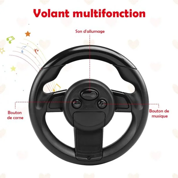 Voiture à Pousser Porteur Voiture avec Musique et Klaxon pour Bébé de 19 à 36 Mois Rouge