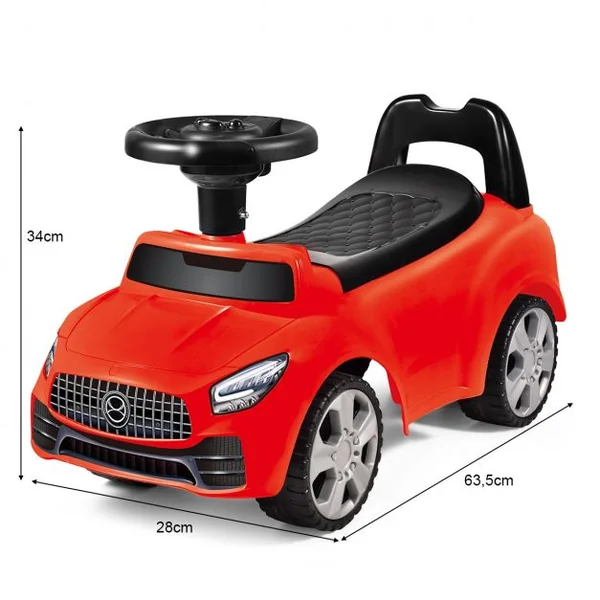 Voiture à Pousser Porteur Voiture avec Musique et Klaxon pour Bébé de 19 à 36 Mois Rouge