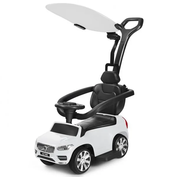Voiture à Pousser pour Enfant avec Pare-soleil Barre de Sécurité Repose-pied Blanc