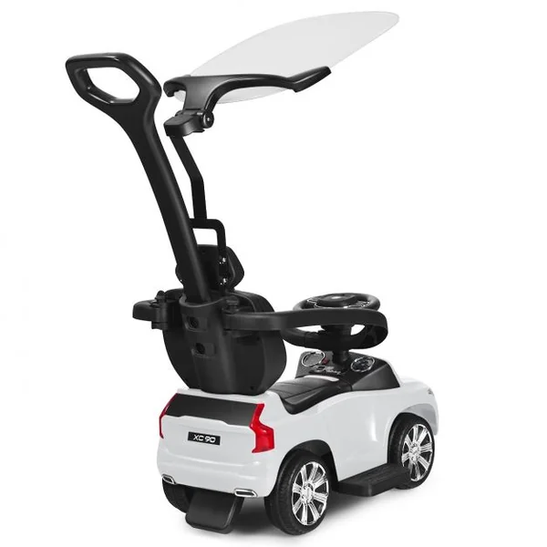 Voiture à Pousser pour Enfant avec Pare-soleil Barre de Sécurité Repose-pied Blanc