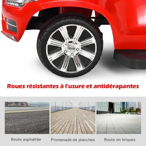Voiture à Pousser pour Enfant avec Pare-soleil Barre de Sécurité Repose-pied Rouge