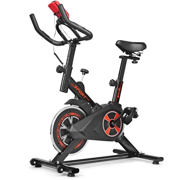 Vélo d'Appartement avec Ecran LCD Selle Réglable à 5 Positions Niveaux de Résistance Magnétique Réglable