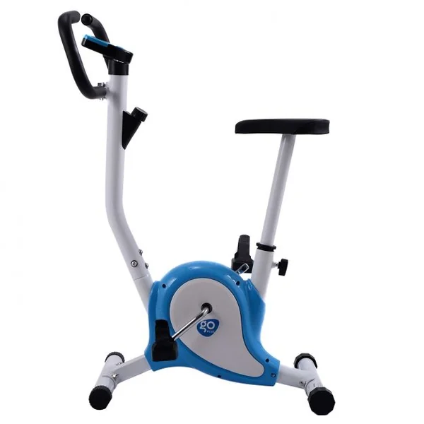 Vélo d’Appartement Fitness Musculation Vélo d’Exercice Hauteur Réglable avec Moniteur LCD Bleu et blanc